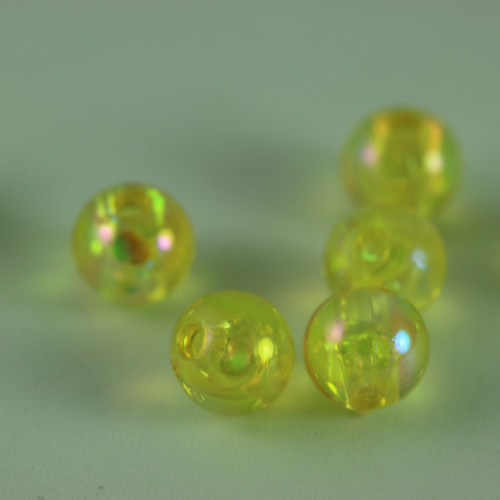 PERLES FLUO JAUNE 6 MM