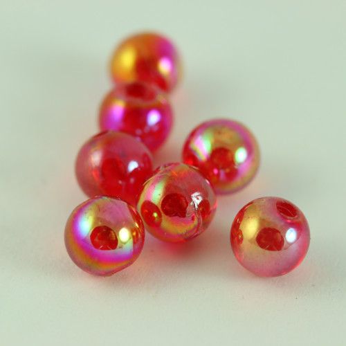 PERLES FLUO ROUGE 6 MM